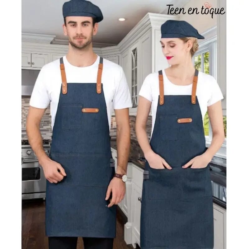 Denim Tab&Toque™| toque et tablier de cuisine en Jean's Teen en Toque