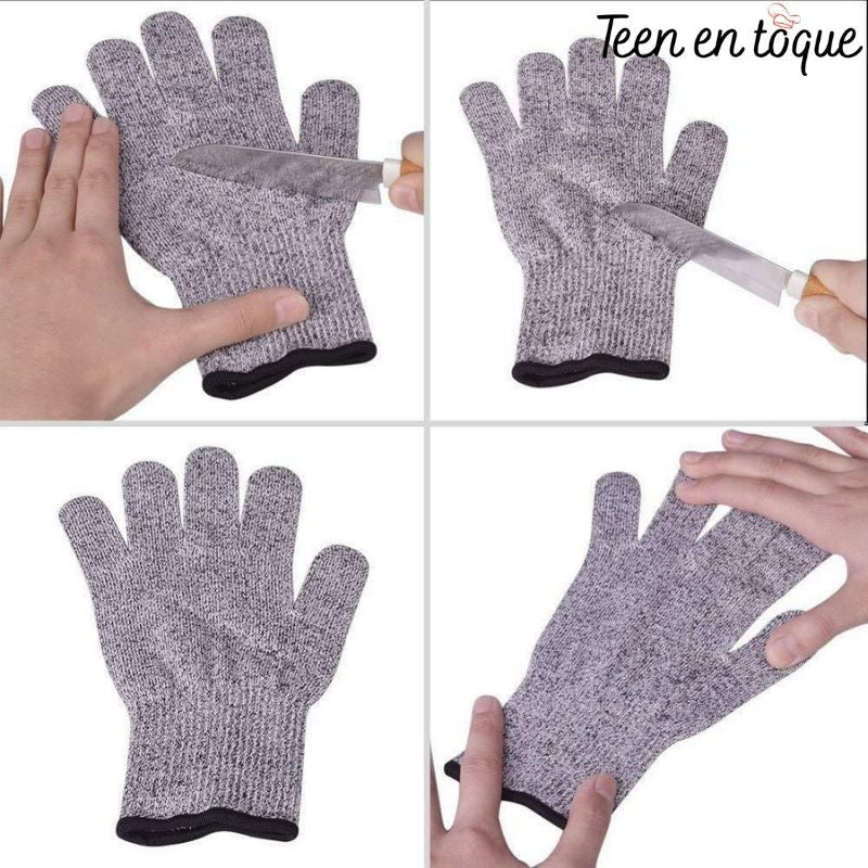 Gants Magiques anti-coupures (Niveau 5)|MagicGloves™ | Cuisine | Jardinage | Bricolage Teen en Toque