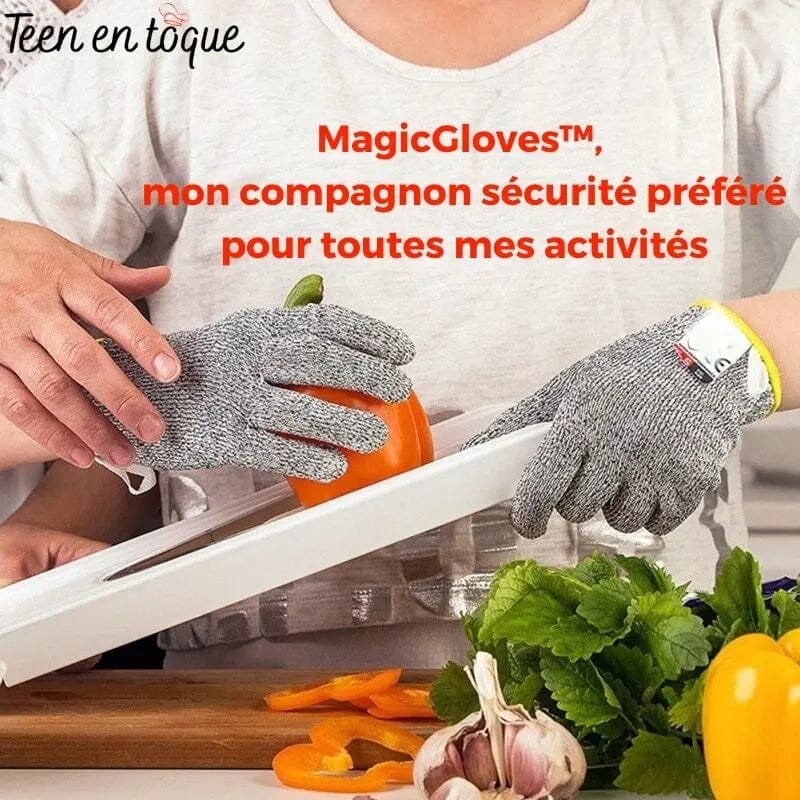 Gants Magiques anti-coupures (Niveau 5)|MagicGloves™ | Cuisine | Jardinage | Bricolage Teen en Toque
